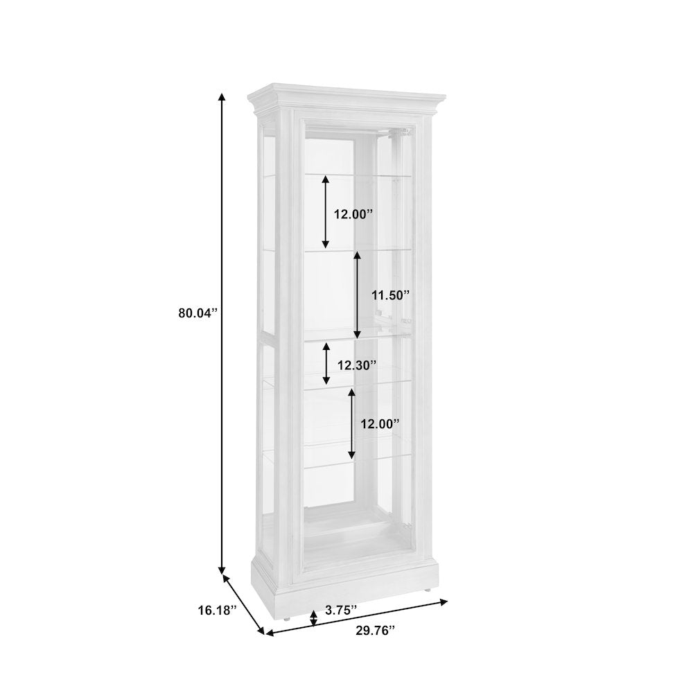 Side Entry Accent Curio, Gray Finish