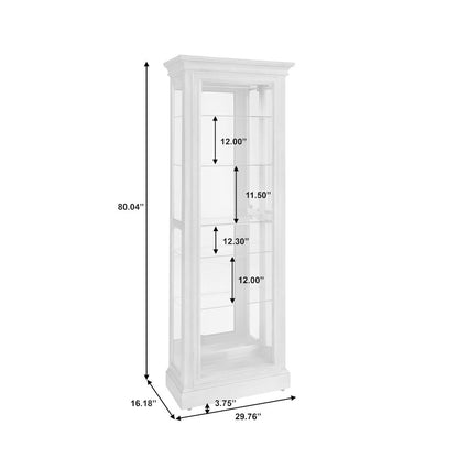 Side Entry Accent Curio, Gray Finish