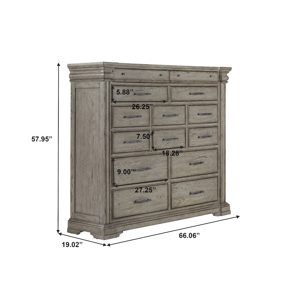 Madison Ridge 14 Drawer Master Chest in Heritage Taupe