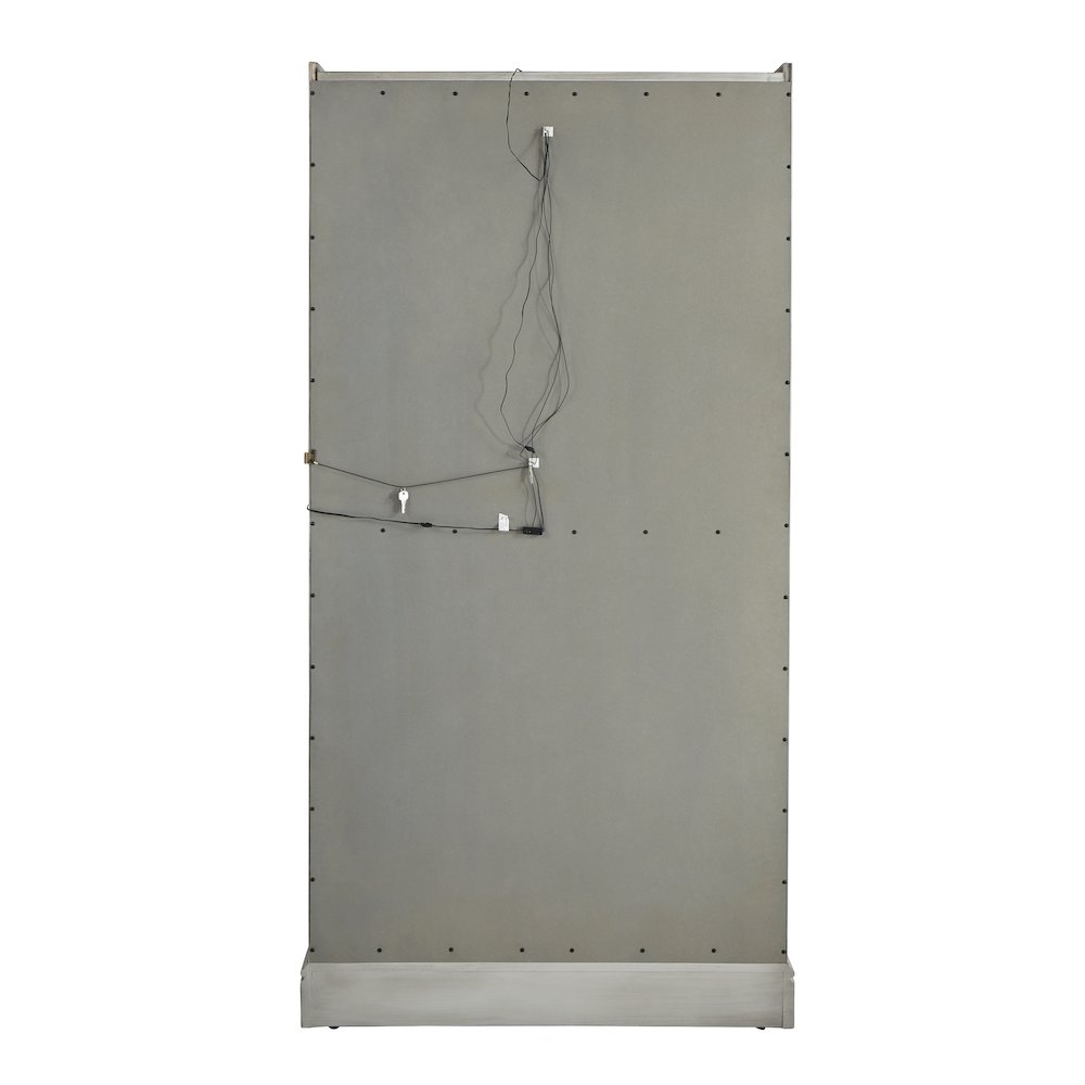 Traditional Sliding Door Curio, Gray Finish