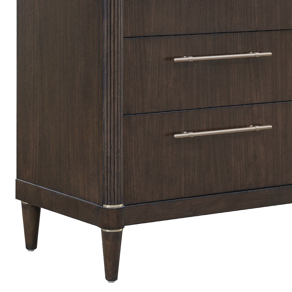 Asher Park 6 Drawer Master Chest, Piano Brown Finish