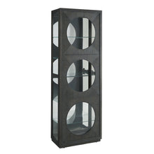 Contemporary Side Entry Curio Cabinet, Dark Wood Finish