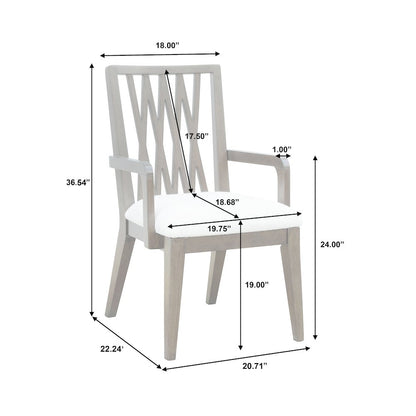 Asher Park Wood Back Arm Chair, Piano Brown Finish