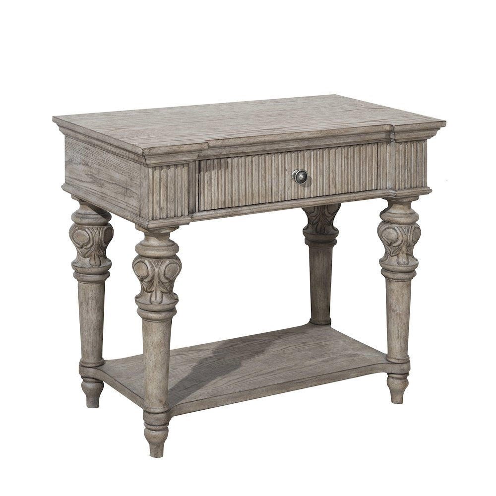Kingsbury 1 Drawer USB Charging Open Nightstand