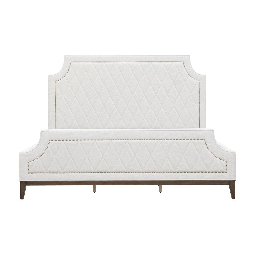Asher Park Queen Upholstered Bed, Piano Brown Finish