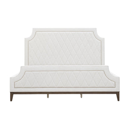 Asher Park Queen Upholstered Bed, Piano Brown Finish