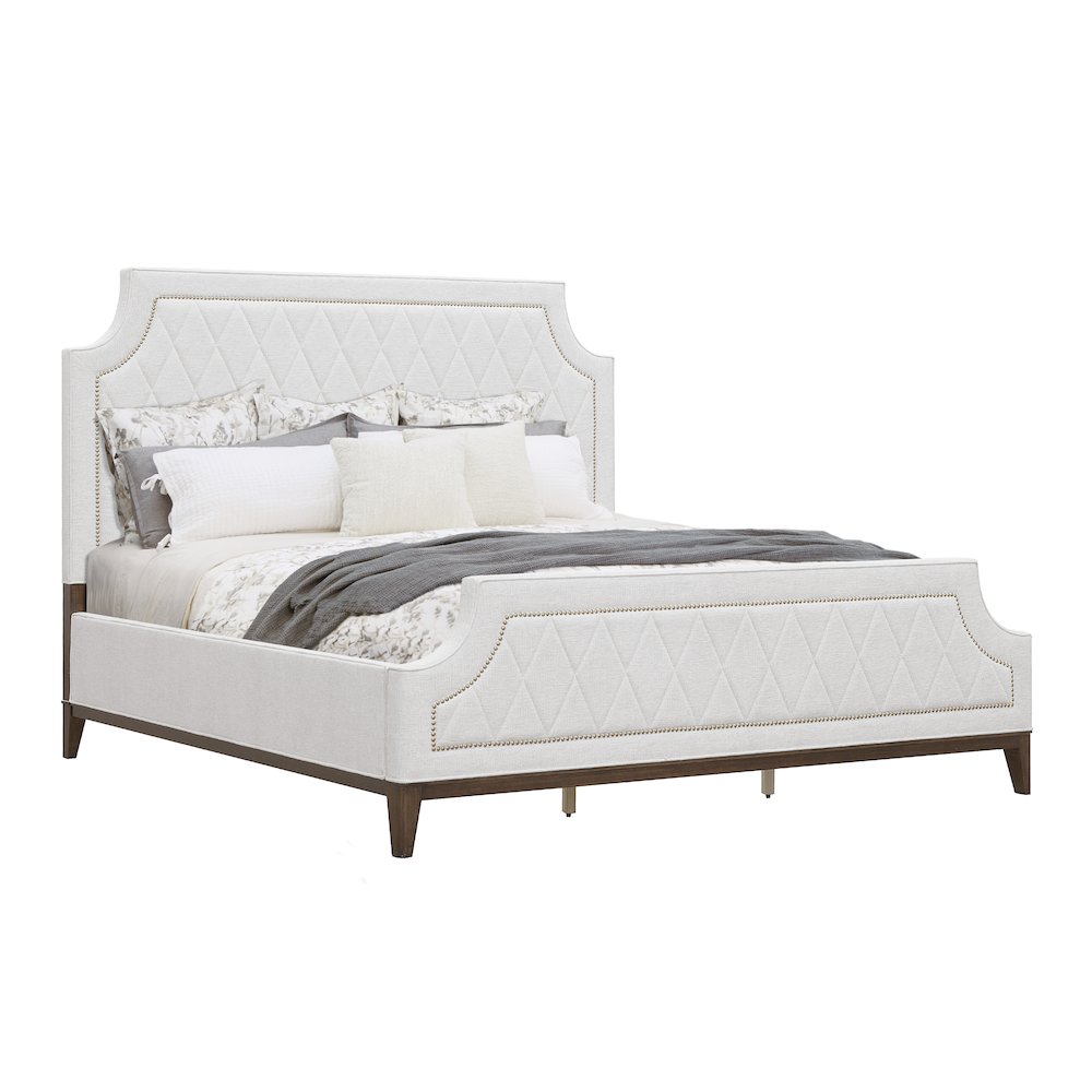 Asher Park Queen Upholstered Bed, Piano Brown Finish