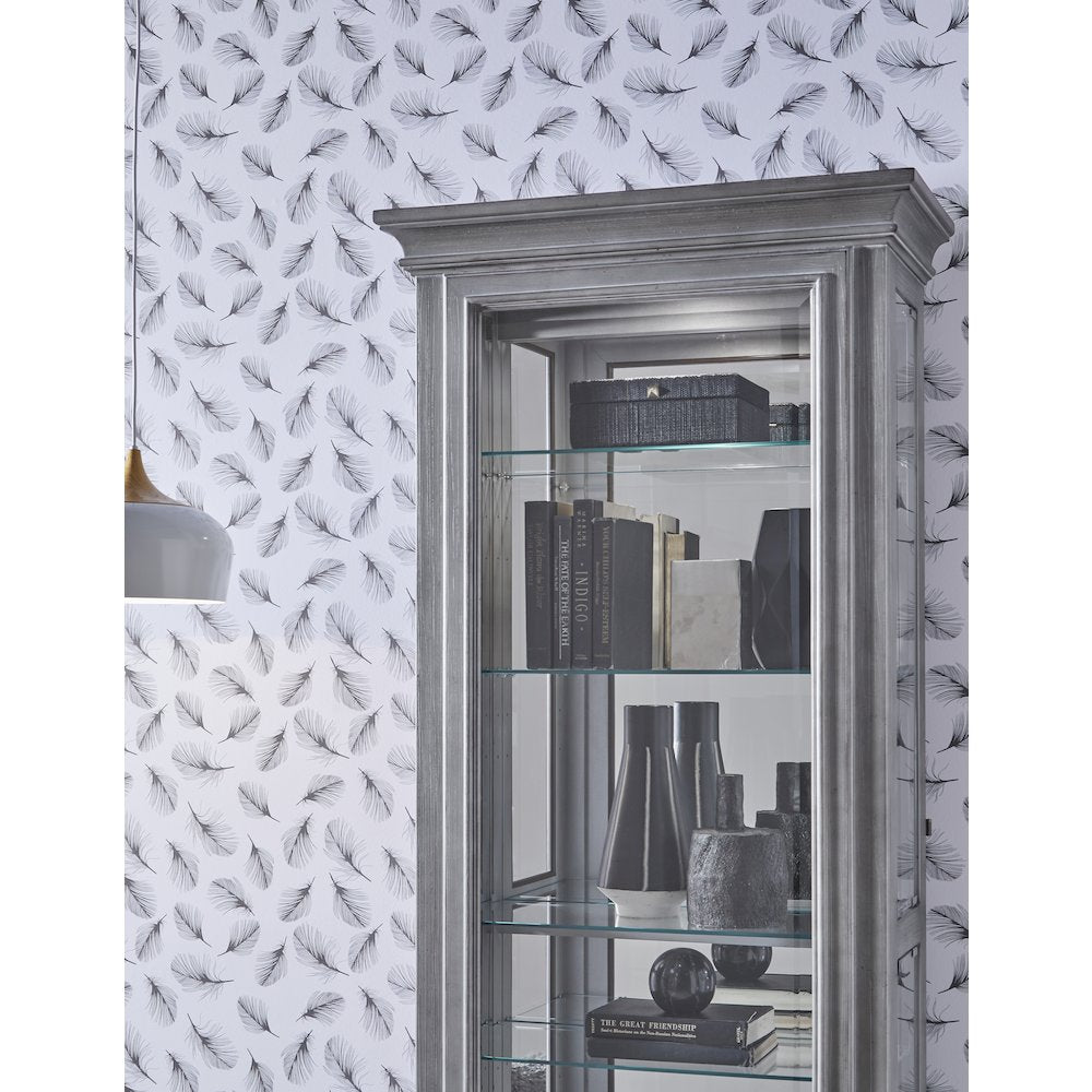Side Entry Accent Curio, Gray Finish