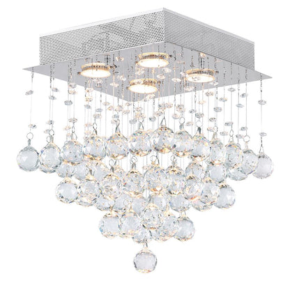 Square 4 Light Chandelier With Chrome Finish