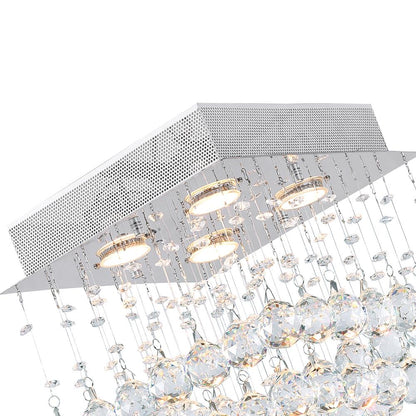 Square 4 Light Chandelier With Chrome Finish