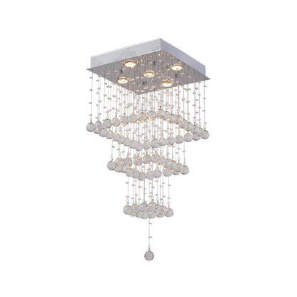 Square 5 Light Chandelier With Chrome Finish