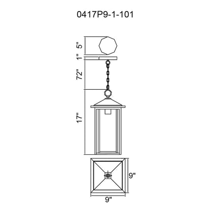 Crawford 1 Light Black Outdoor Pendant