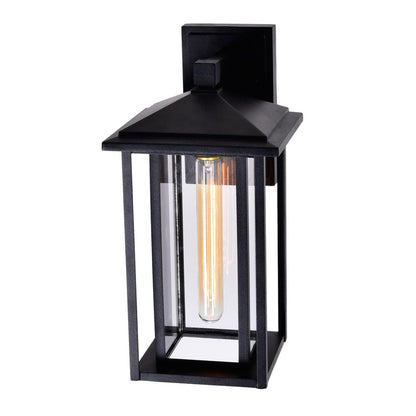 Crawford 1 Light 7in Black Outdoor Wall Light