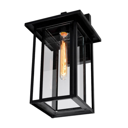 Crawford 1 Light 9in Black Outdoor Wall Light