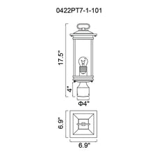 Oakwood 1 Light Outdoor Black Lantern Head