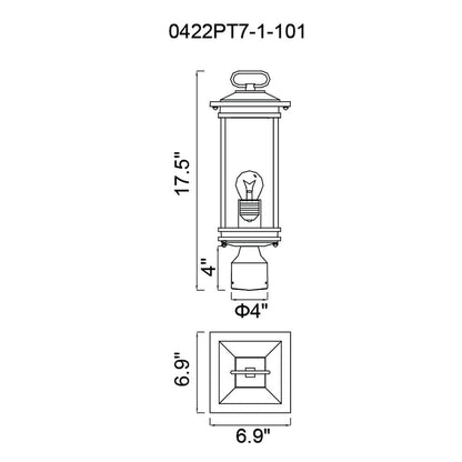 Oakwood 1 Light Outdoor Black Lantern Head