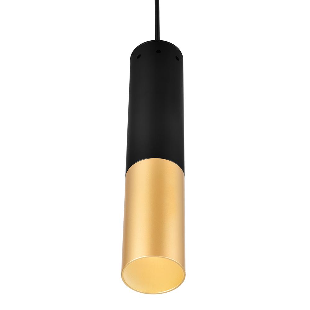 Anem 1 Light Matte Black & Satin Gold Down Mini Pendant