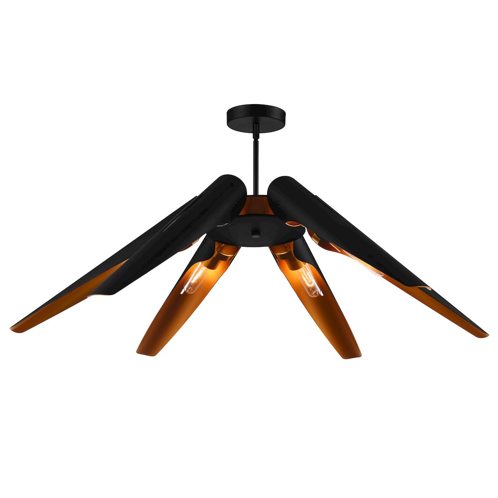 Amar 6 Light  Matte Black Chandelier