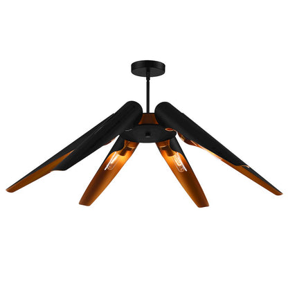 Amar 6 Light  Matte Black Chandelier