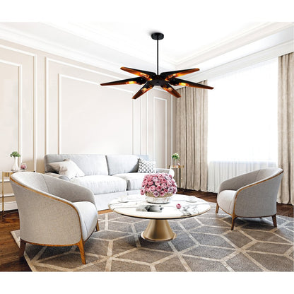 Amar 6 Light  Matte Black Chandelier