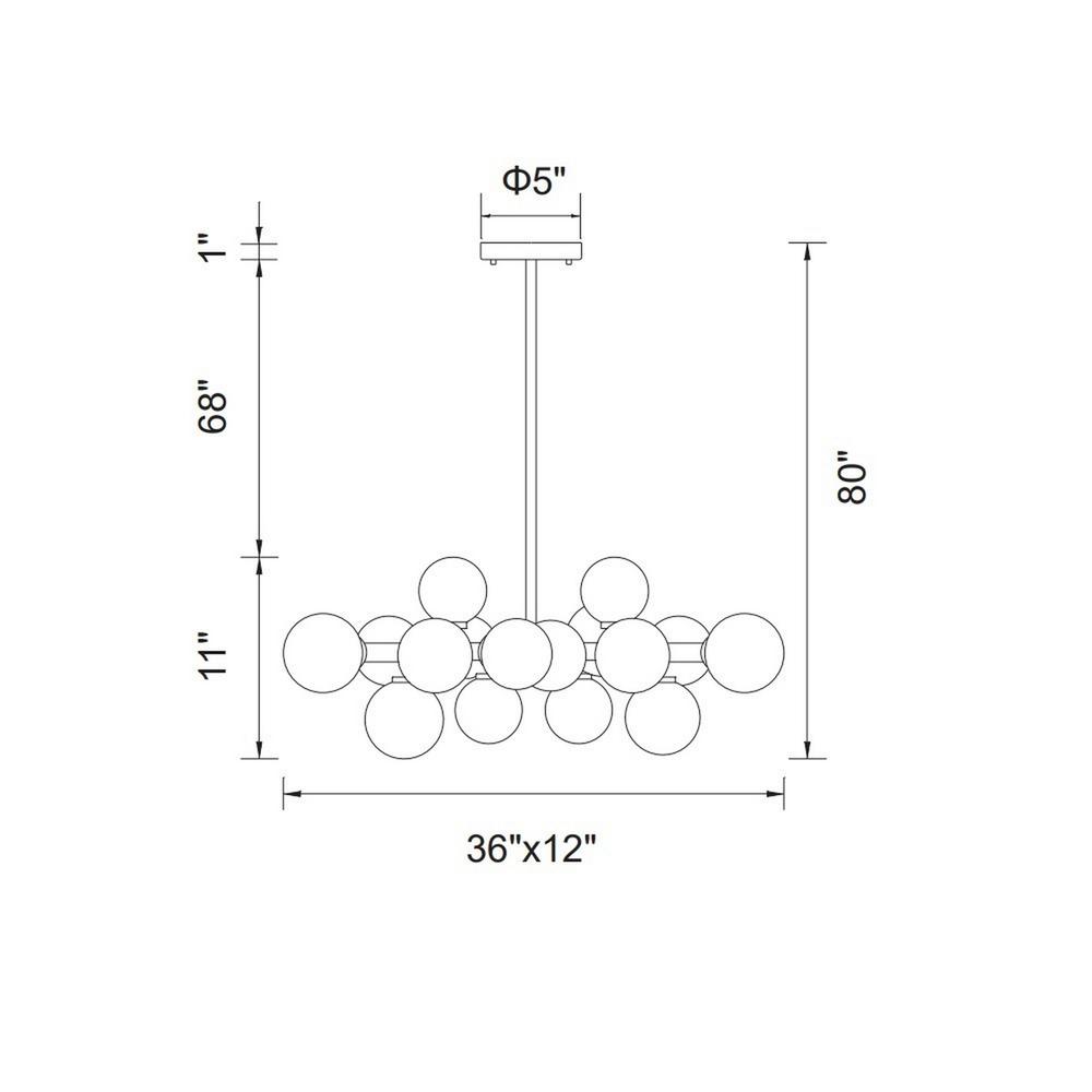 Arya 16 Light Satin Gold Chandelier