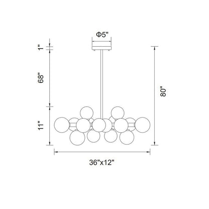 Arya 16 Light Satin Gold Chandelier