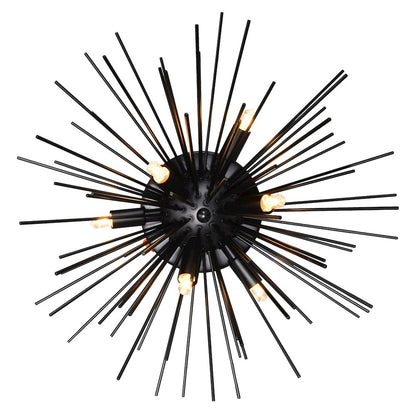 Savannah 6 Light 20in Black Flush Mount