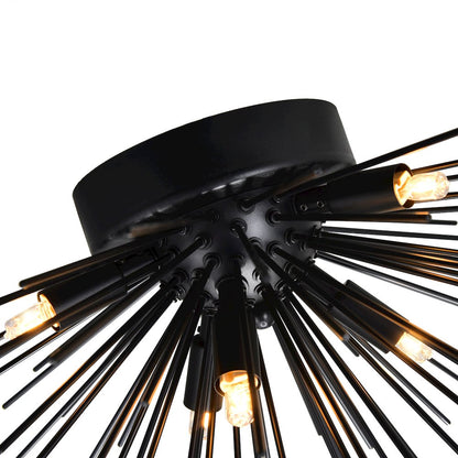 Savannah 6 Light 20in Black Flush Mount