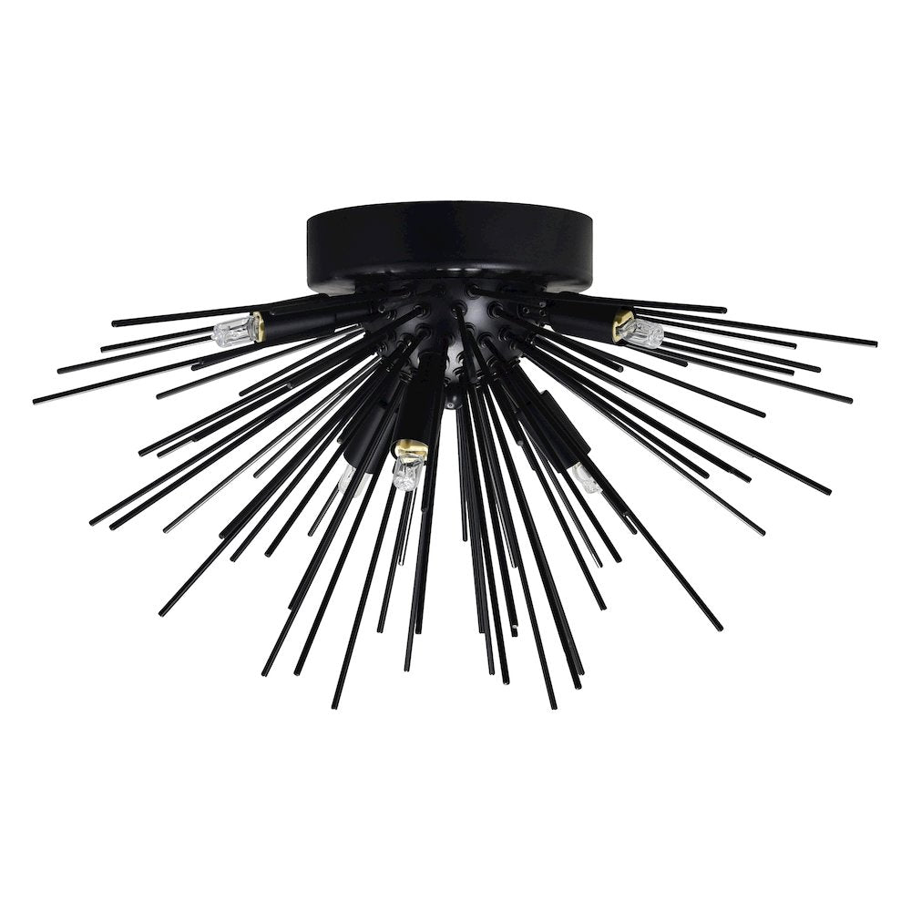 Savannah 6 Light 20in Black Flush Mount