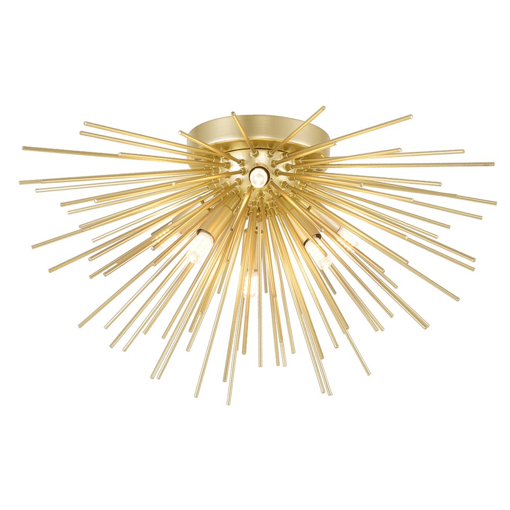 Savannah 6 Light 20in Gold Leaf Flush Mount