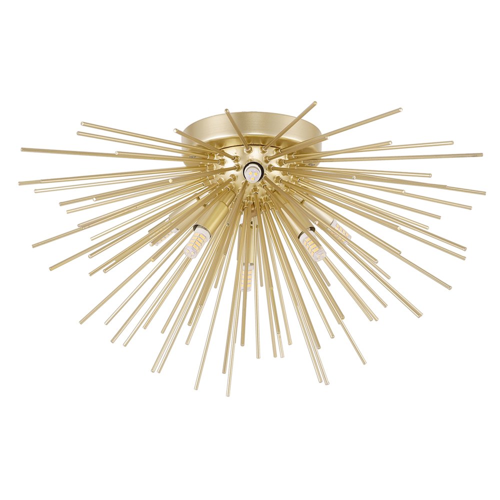 Savannah 6 Light 20in Gold Leaf Flush Mount