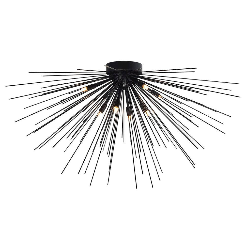 Savannah 8 Light 40in Black Flush Mount