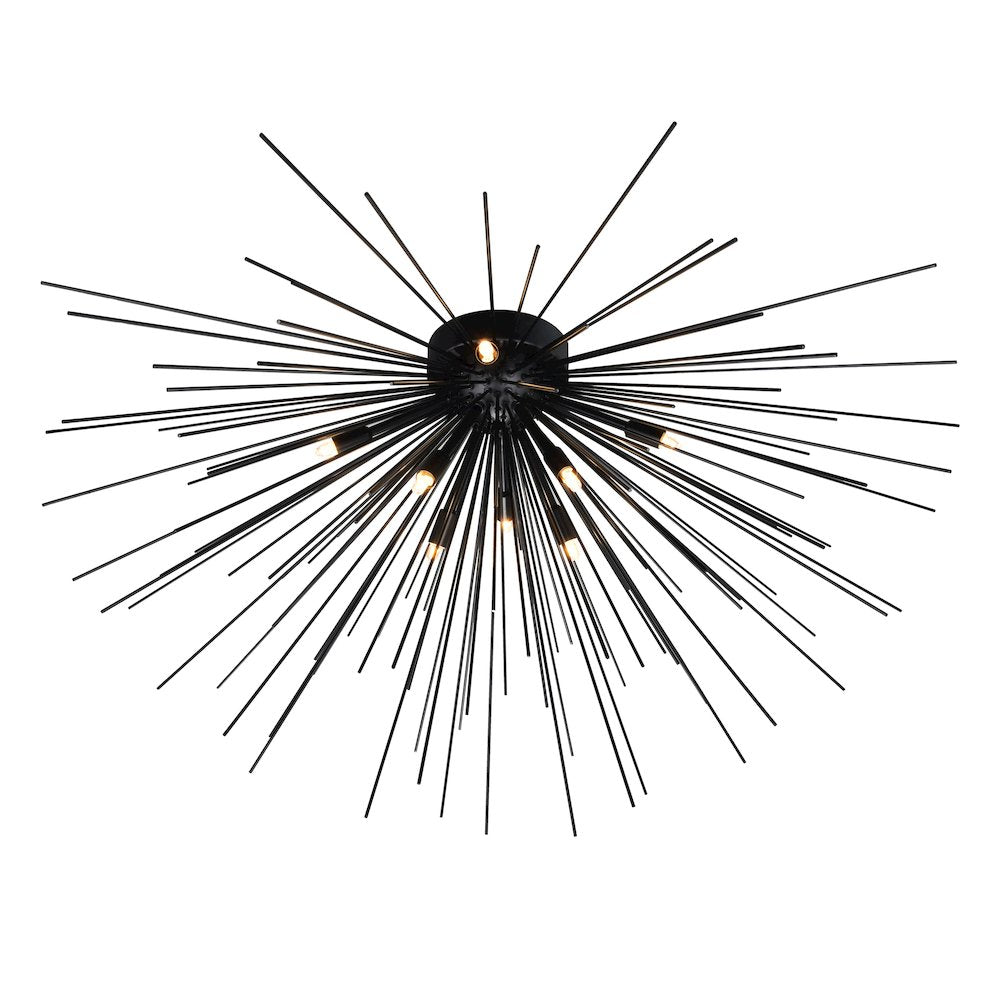 Savannah 8 Light 40in Black Flush Mount