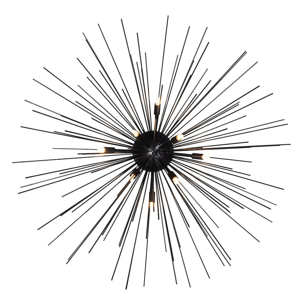 Savannah 8 Light 40in Black Flush Mount