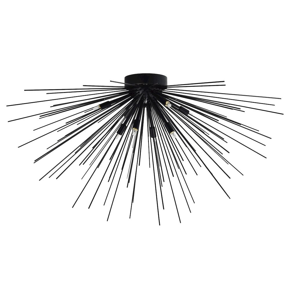 Savannah 8 Light 40in Black Flush Mount