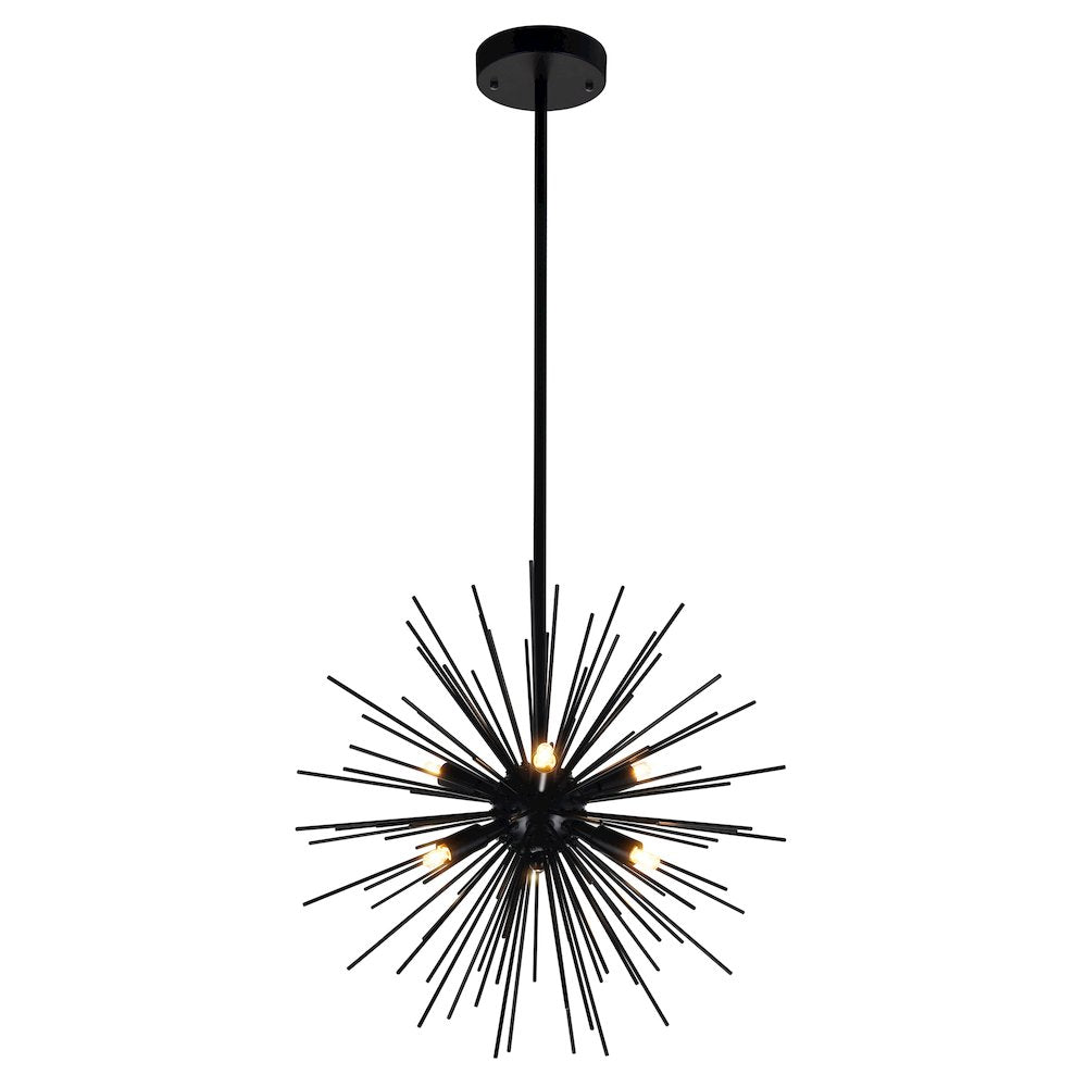 Savannah 6 Light 16in Black Chandelier