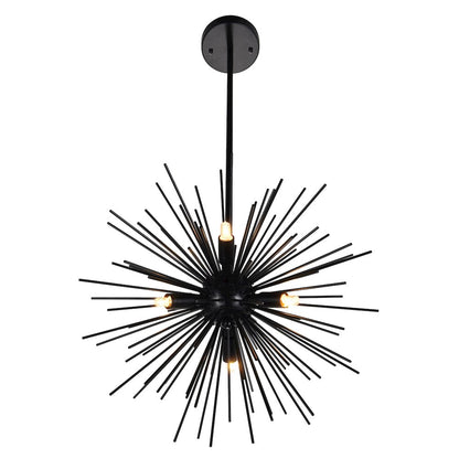Savannah 6 Light 16in Black Chandelier
