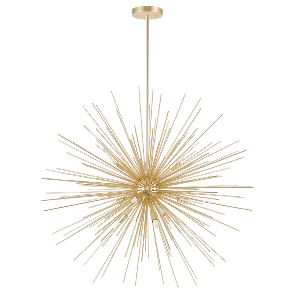 Savannah 9 Light 33in Gold Leaf Chandelier