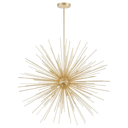 Savannah 9 Light 33in Gold Leaf Chandelier