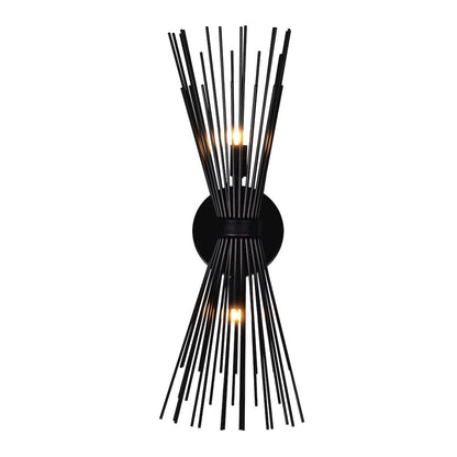 Savannah 2 Light 8in Black Wall Sconce