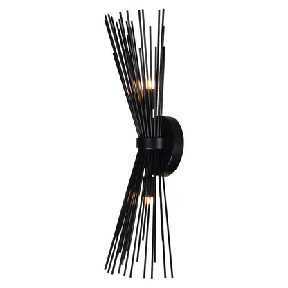 Savannah 2 Light 8in Black Wall Sconce