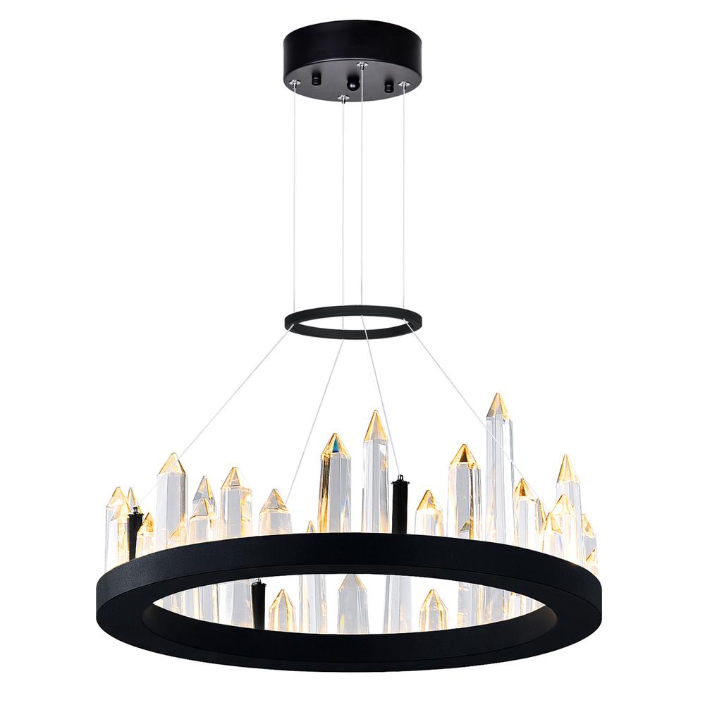 Juliette Integrated LED 16in Black Chandelier
