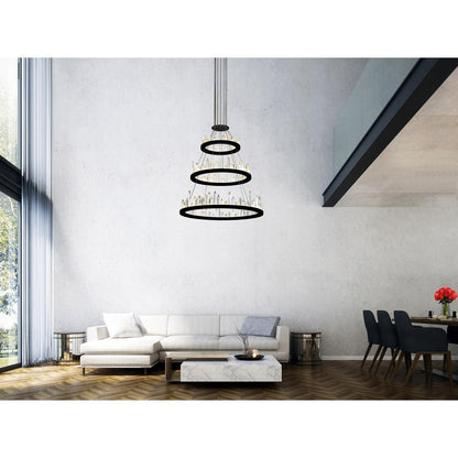 Juliette Integrated LED 32in Black Chandelier