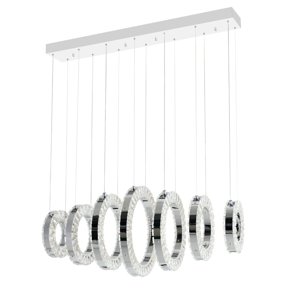 Celina Integrated LED 37in 7 Ring Chrome Chandelier