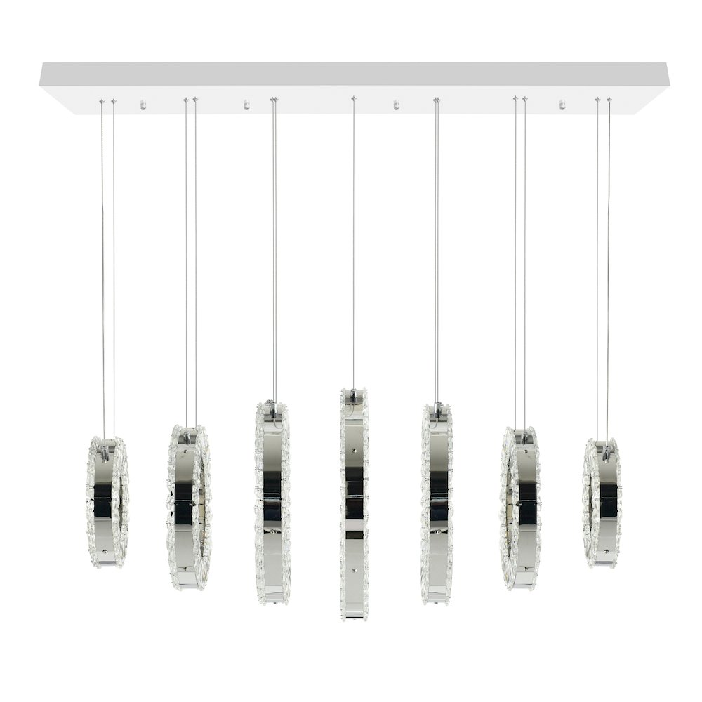 Celina Integrated LED 37in 7 Ring Chrome Chandelier