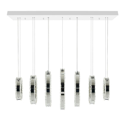 Celina Integrated LED 37in 7 Ring Chrome Chandelier