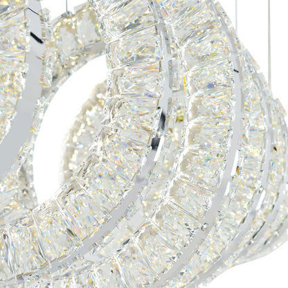 Celina Integrated LED 37in 7 Ring Chrome Chandelier