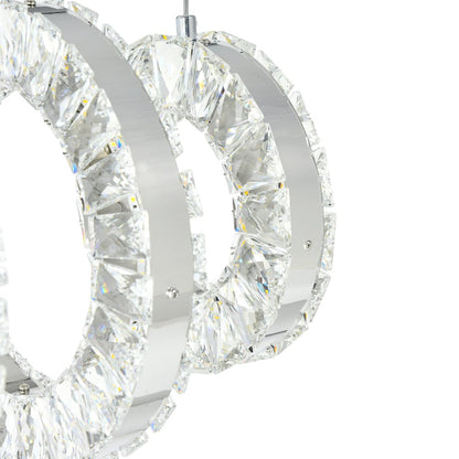 Celina Integrated LED 37in 7 Ring Chrome Chandelier