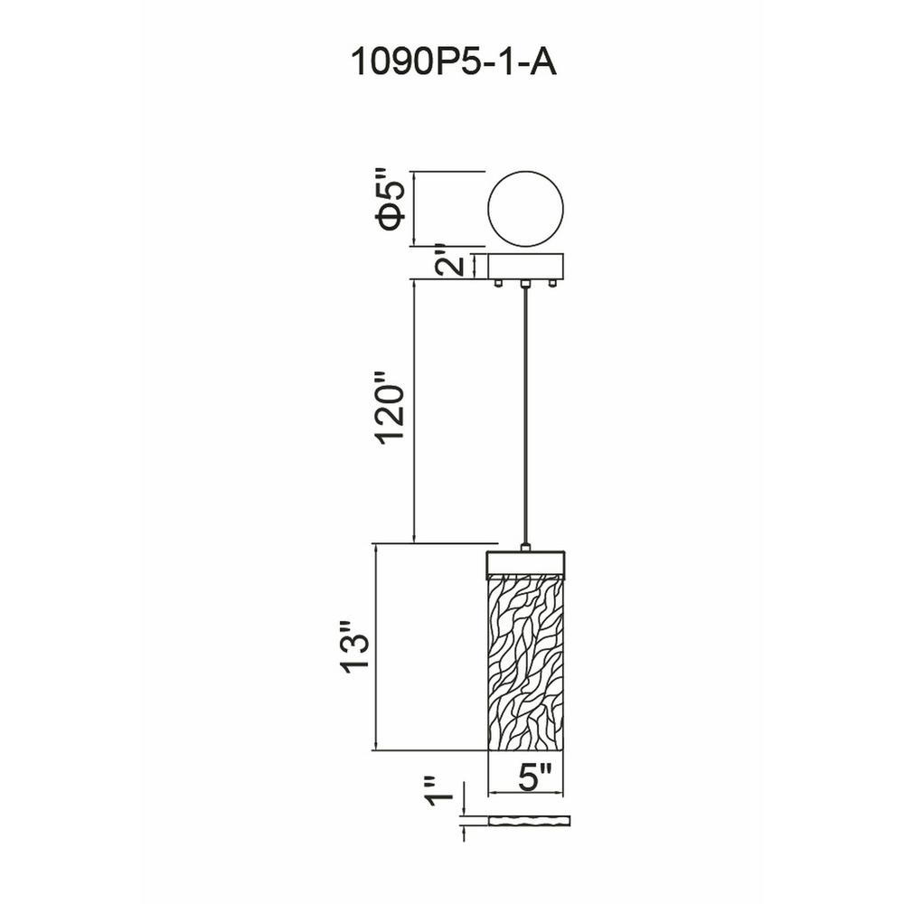 Carolina Integrated LED 5in Pewter Pendant