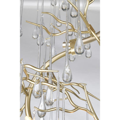 Anita 12 Light Gold Leaf Chandelier